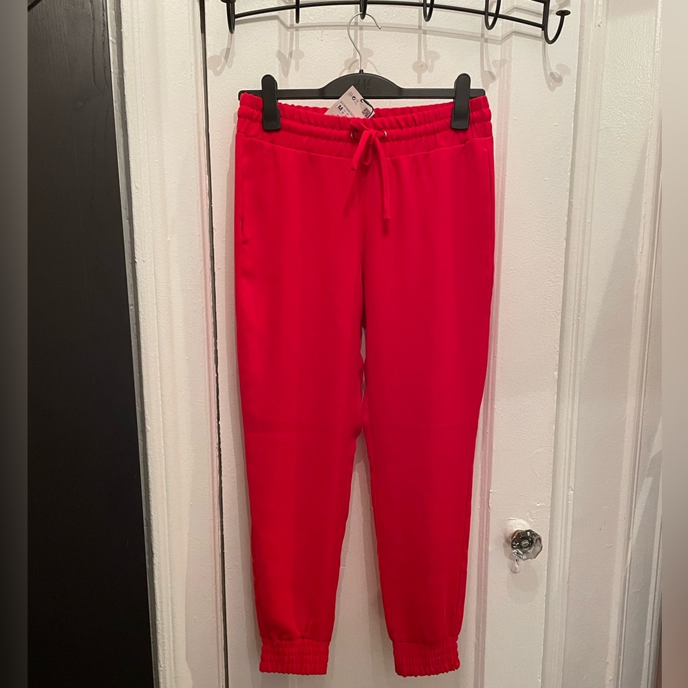 ZARA red tapered pants